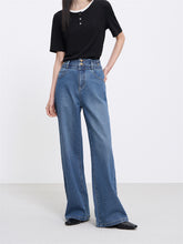 Women's High-Waist Lycra Stretch Wide-Leg Jeans